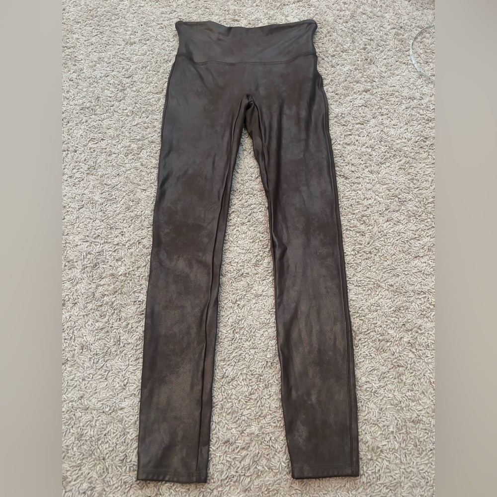 SPANX Chocolate Shiny Leggings